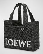 Loewe x Paula's Ibiza Font Tote Small Bag in Raffia — view 4