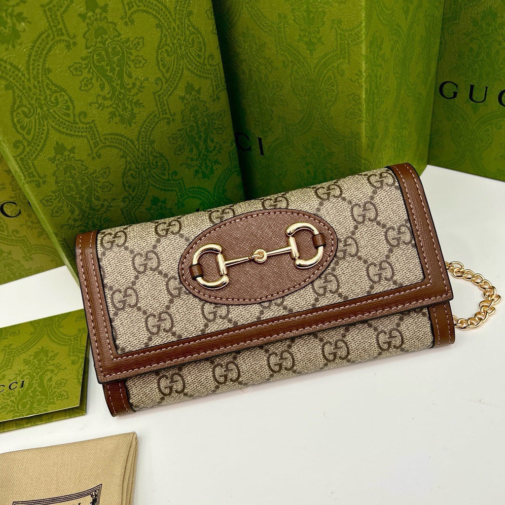 Gucci Brown Saddle Buckle Handbag — view 1