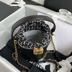 Chanel 2020 Tweed Soul Bucket Bag Black — view 8