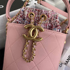 Chanel 2020 Tweed Soul Bucket Bag Pink — view 7