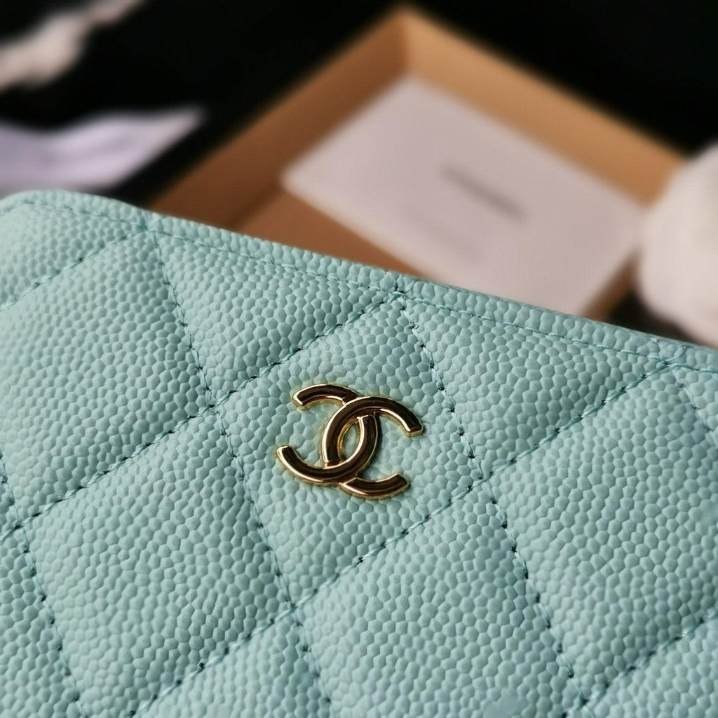 Chanel Zip Coin Wallet Tiffany Blue — view 9