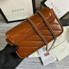 Gucci GG Marmont Mini Bag - Brown Leather — view 3