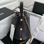 Chanel 2020 Tweed Soul Bucket Bag Black — view 3