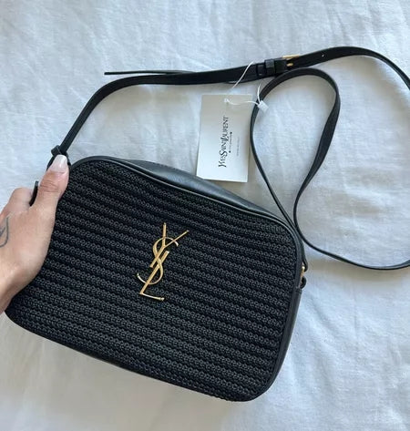 Crochet YSL Crossbody Bag - Black — view 1