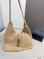 Saint Laurent YSL Raffia Tote Bag Beach Casual - Brown — view 1