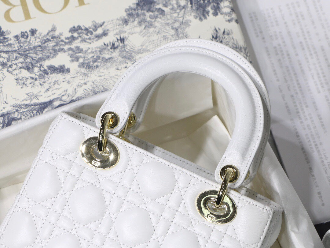 Dior Lady My Abcdior Lambskin Bag - White — view 5