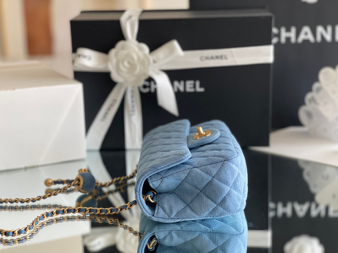 Chanel Denim Flap Bag - Blue — view 4