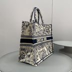 Dior Book Tote Large Blue Toile De Jouy Embroider — view 2