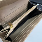 YSL Long Wallet Beige Leather Gold Tone 10772 19cm — view 5