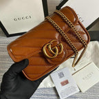 Gucci GG Marmont Mini Bag - Brown Leather — view 1