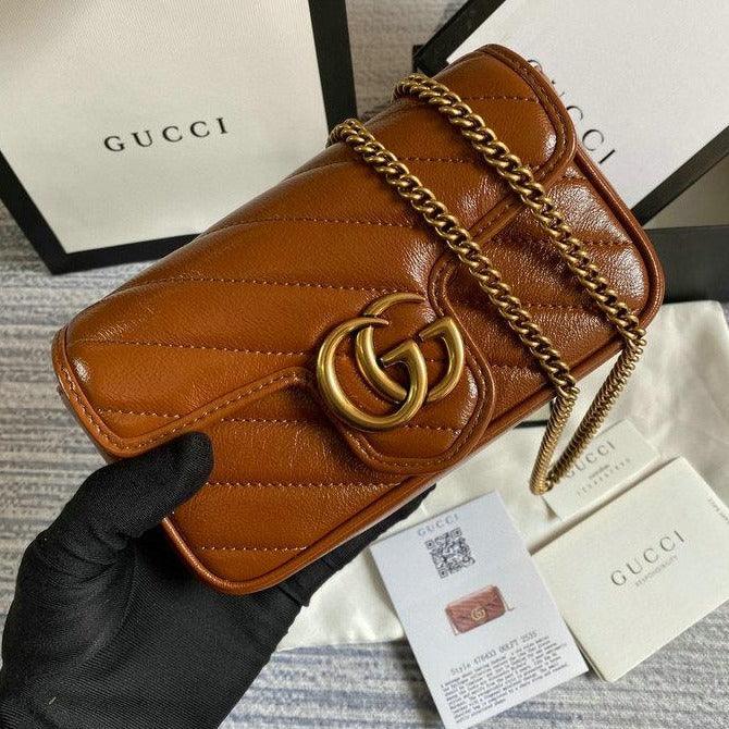 Gucci GG Marmont Mini Bag - Brown Leather — view 1