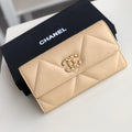 Chanel 19 Quilted Flap Wallet Long Goatskin — view 1