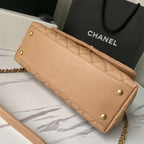 Chanel Flap Bag with Handle Beige — view 5