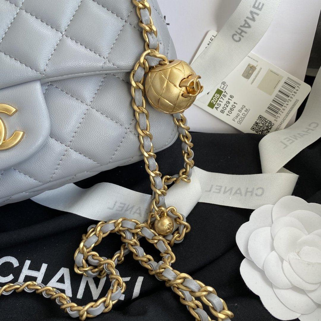 Chanel Pearl Crush Mini Flap Bag Gray — view 7