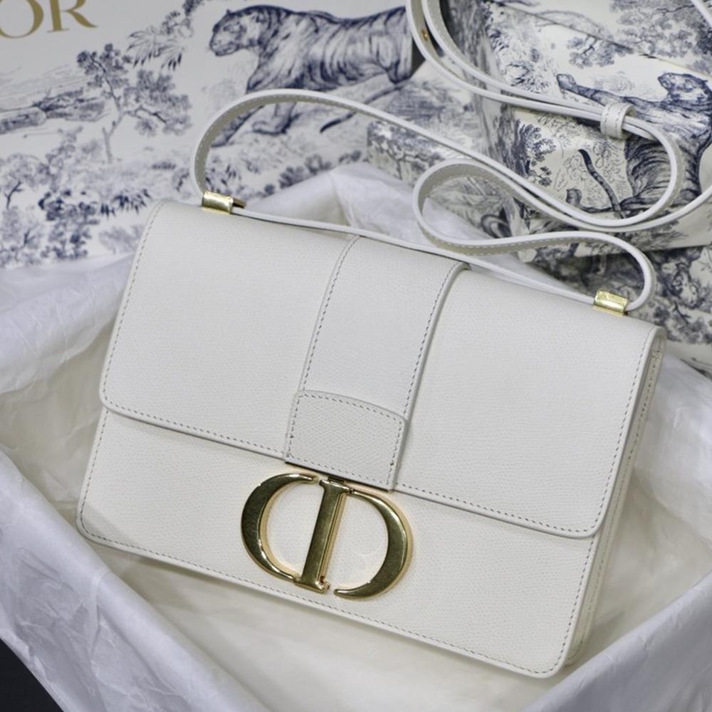 Dior 30 Montaigne Bag Latte Box Calfskin — view 1