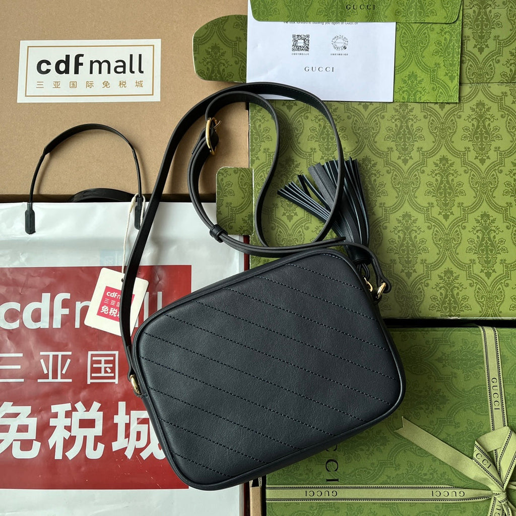 Gucci Blondie Small Shoulder Dark Blue Leather Bag — view 3