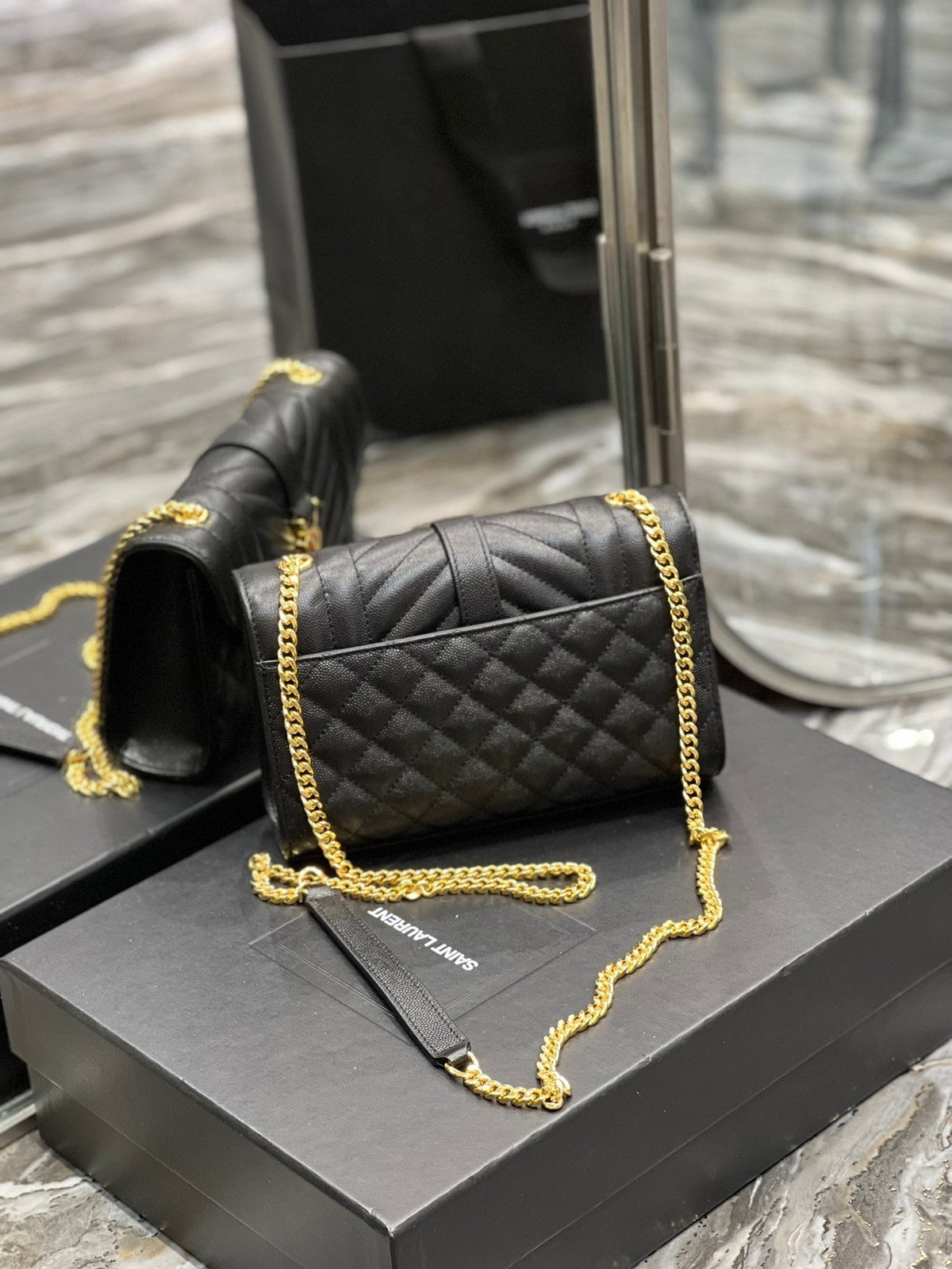 YSL Envelope Bag 21cm 526286 03 - Black — view 2