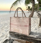 Dior Book Tote Mediumpink Toile De Jouy Embroider — view 6