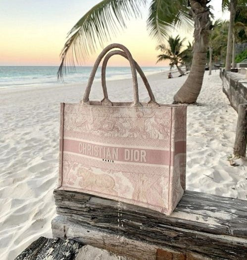 Dior Book Tote Mediumpink Toile De Jouy Embroider — view 6