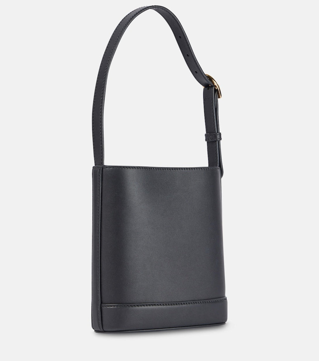 Gucci Small Horsebit Embellished Leather Bucket Bag - Black — view 3