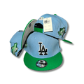 Los Angeles Dodgers 1988 World Series with Green Brim Light Blue and Green – Snapback Cap — view 1