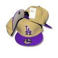 Los Angeles Dodgers with Purple Brim Beige and Purple – Snapback Cap — view 1
