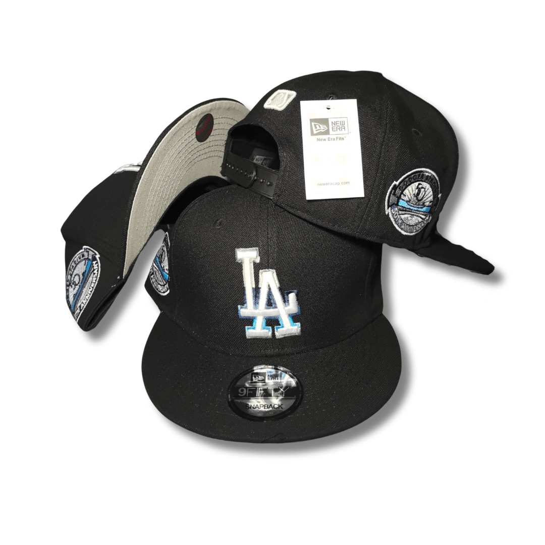 Men's Los Angeles Dodgers New Era Black Raceway 59FIFTY – Snapback Cap — view 1