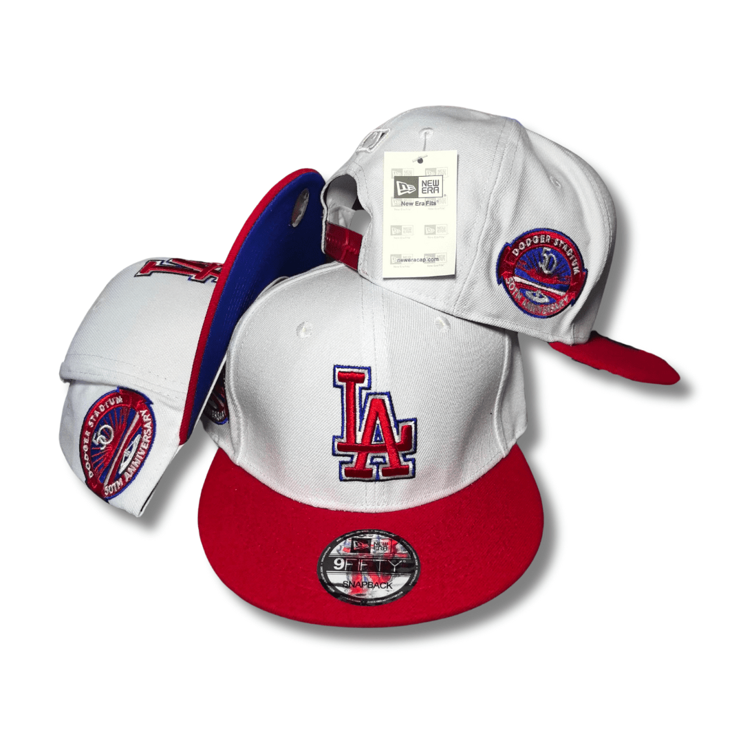 Los Angeles Dodgers 50th Anniversary White, Red, and Blue - Snapback Cap — view 1