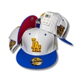 Los Angeles Dodgers White and Blue with 75th World Series Patch - Snapback Cap — view 1