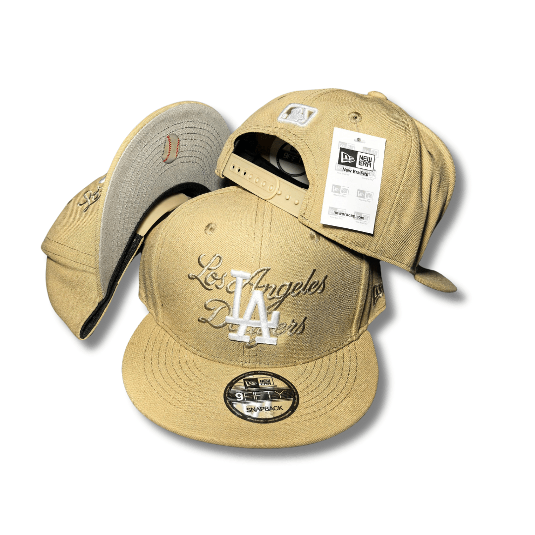 Los Angeles Dodgers Gold with Script Embroidery - Snapback Cap — view 1