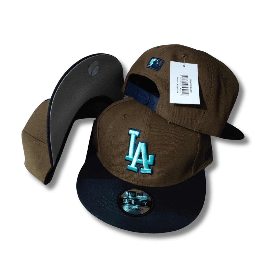 Men's Los Angeles Dodgers New Era Brown/Navy Walnut 9FIFTY - Snapback Cap — view 1