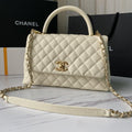 Flap Bag with Top Handle - White — view 1