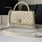 Flap Bag with Top Handle - White — view 1