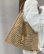 Saint Laurent YSL Raffia Tote Bag — view 2