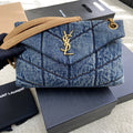 YSL Puffer Denim Bag - Blue — view 7