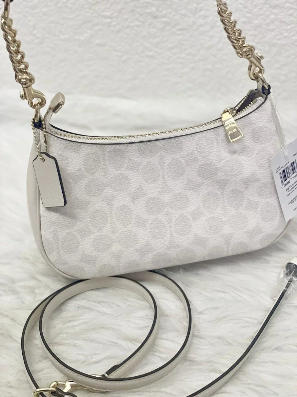 Coach Women's Teri Shoulder Bag Signature Canvas - White/Chalk — view 5