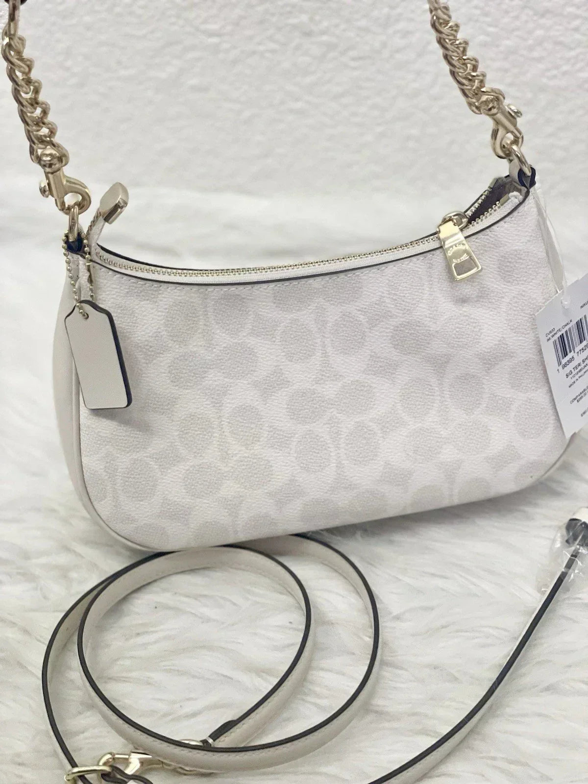 Coach Women's Teri Shoulder Bag Signature Canvas - White/Chalk — view 5