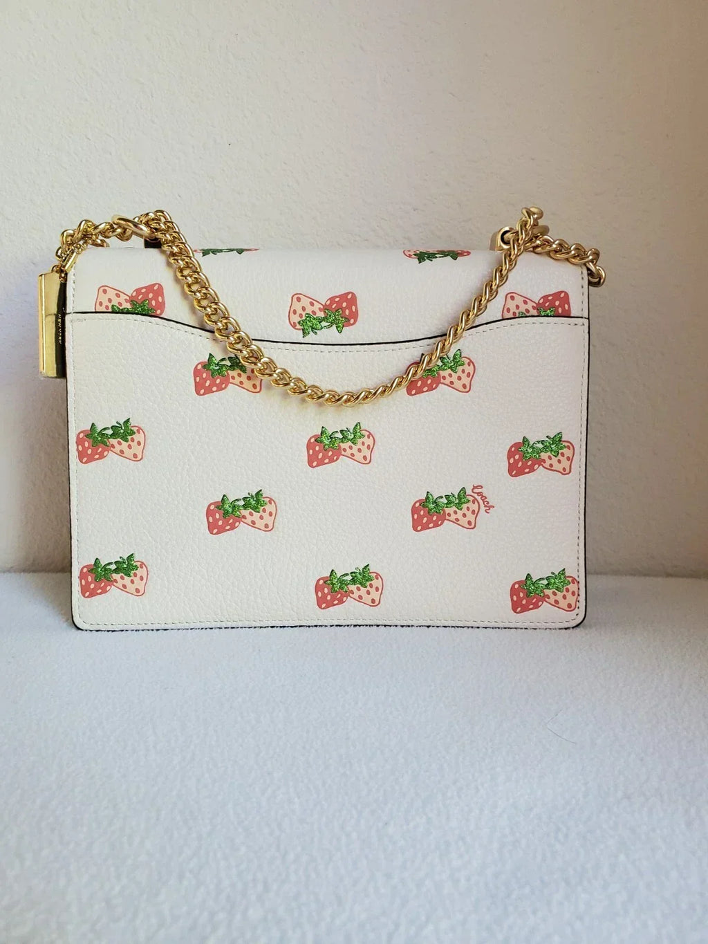 Coach Klare Crossbody with Strawberry Print - White — view 5
