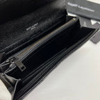 YSL Long Wallet Black Leather Black Tone 10767 19cm — view 4