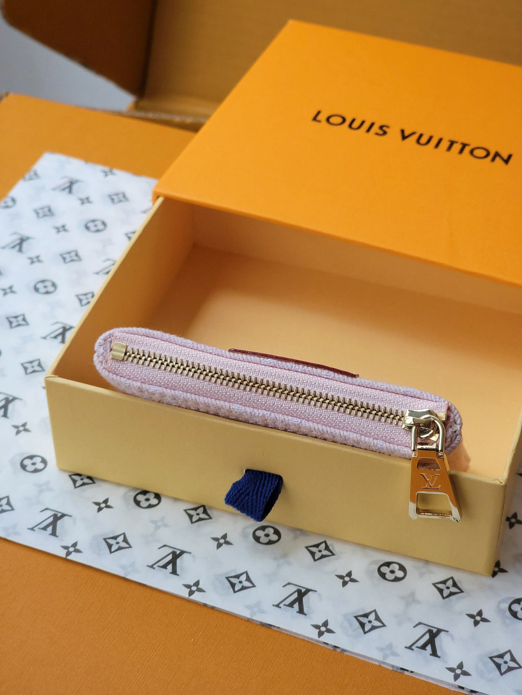 LV Denim Key Pouch - Pink — view 5