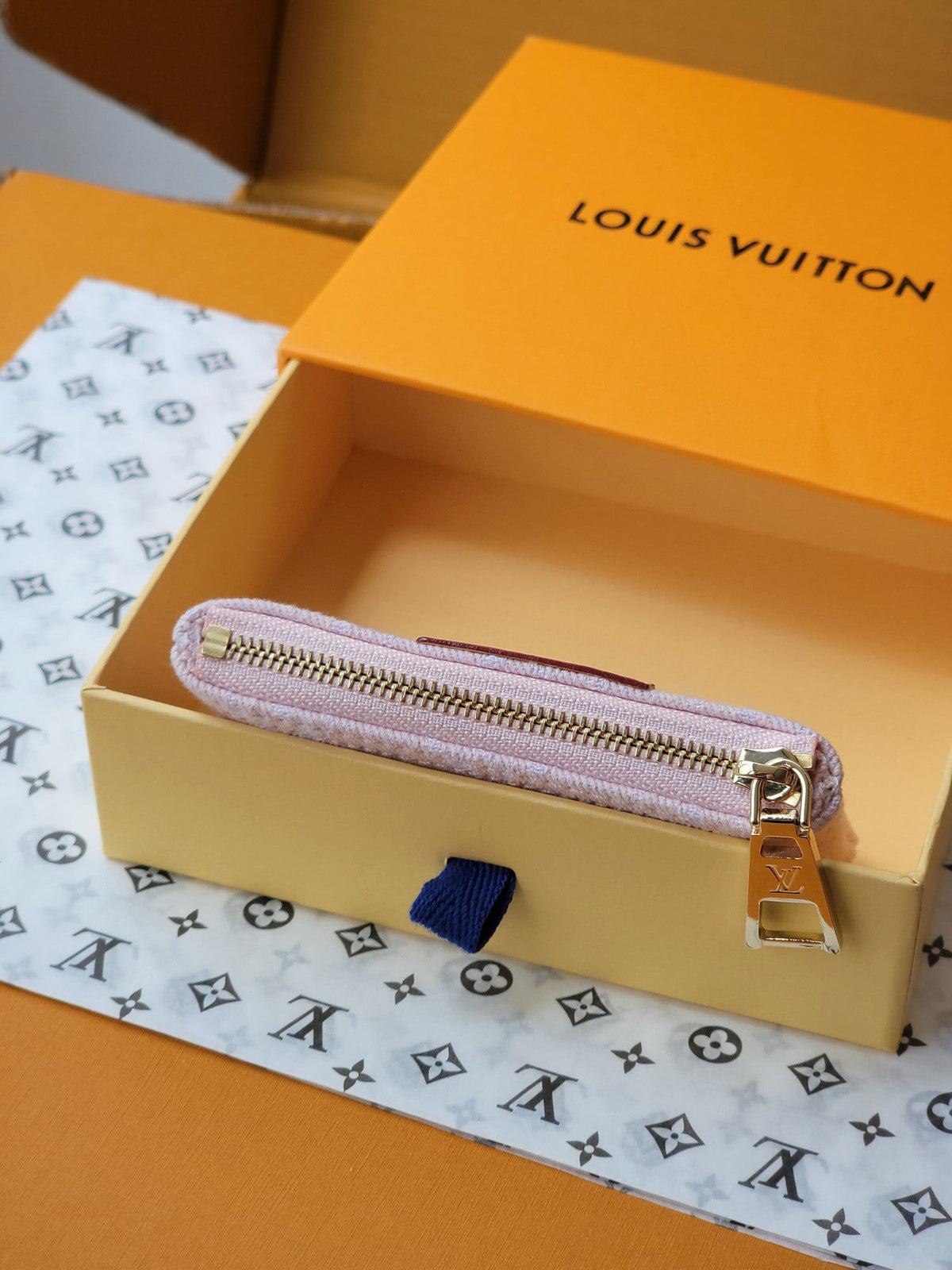 LV Denim Key Pouch - Pink — view 5