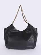 Prada Vitello Soft Chain Handle Shoulder Bag Nero - Black/Silver Hardware — view 4