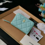 Chanel Zip Coin Wallet Tiffany Blue — view 3