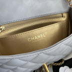 Chanel Pearl Crush Mini Flap Bag Gray — view 9