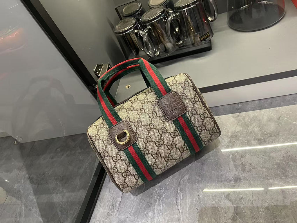 Gucci Mini GG Handbag - Beige and Dark Brown — view 10