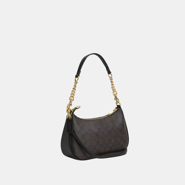 Coach Teri Shoulder Bag - Brown & Beige — view 2