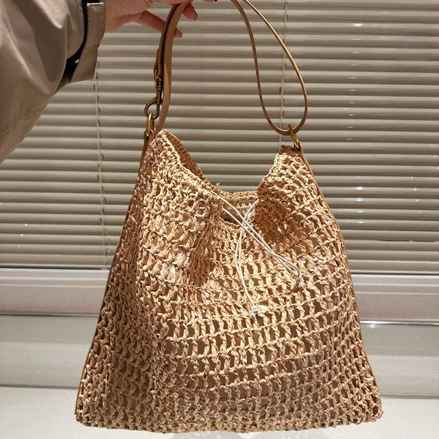Saint Laurent YSL Raffia Tote Bag — view 6