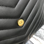YSL Medium 32 Loulou Bag Black in Gold — view 7