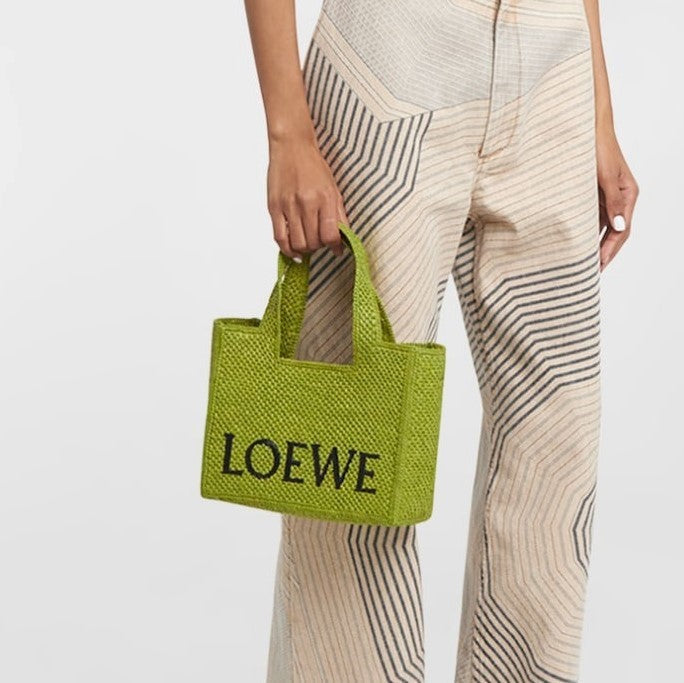 Loewe x Paula's Ibiza Font Tote Small Bag in Raffia — view 7