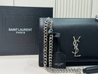 Saint Laurent Sunset Medium Monogram YSL Crossbody Bag - Black — view 4